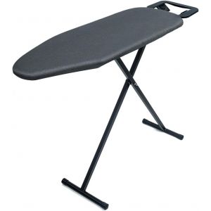 MEVRONISSHOP-Planche &agrave; repasser avec housse r&eacute;sistante &agrave; la chaleur et tapis en feutre &eacute;pais, pliable et r&eacute;glable en hauteur, compacte, l&eacute;g&egrave;re, facile &agrave; ranger, noire, 31 x 91 cm - Neuf
