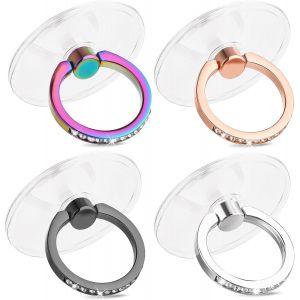 KALANKA-Anneau de support pour t&eacute;l&eacute;phone portable, anneau de support de t&eacute;l&eacute;phone avec strass, rotation &agrave; 360&deg;, compatible avec les t&eacute;l&eacute;phones et tablettes - Neuf