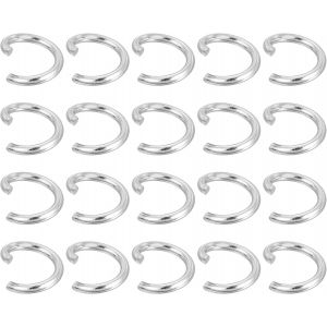 Eryi-200pcs Anneaux Brisés Ouverts, 8mm Anneaux En Acier Inoxydable, Anneaux Divisés En Forme De Cercle Pour La Fabrication De Bijoux, Réparation De Colliers, Argenté - Neuf