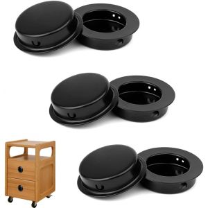 Yujtg-6 Pcs Poignées Rondes Encastrées Poignée Encastrée Poignée De Porte Coulissante Invisible Poignée De Porte Coulissante Ronde Encastrée Pour Meubles Placards Armoires Portes De Placards - Neuf