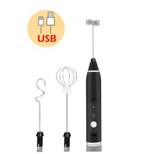 Mousseur à lait électrique, rechargeable par USB, trois vitesses pour cafés mousseux, crèmes, lattes, cappuccinos, jus - Neuf