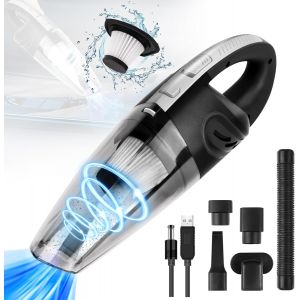 Aspirateur &agrave; Main sans Fil 3en1, 4500PA 120W Aspirateur de Voiture Rechargeable, Portable Mini Aspirateur sans Fil avec Filtre Lavable/3H Charge Rapide, pour Maison, Voiture, Bureaux et Canap&eacute;s - Neuf