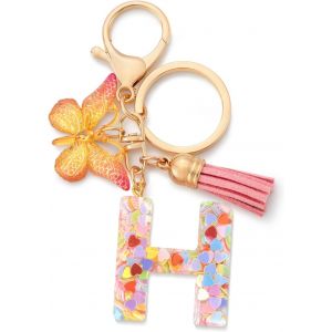 TIANYI-Porte-cl&eacute;s avec initiales pour Filles et Femmes, Rose, Mignon Papillon en Forme de coeur, pour Sac &agrave; Dos, Cartable - Neuf