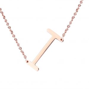 Colliers Tendance En Acier Inoxydable Avec Pendentif En Forme D'alphabet, Or Rose I - Neuf