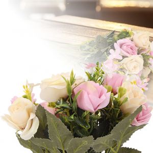 Hjlian Bouquet De Roses Artificielles Multicolores Pour Decoration De Mariage (Violet) - Neuf