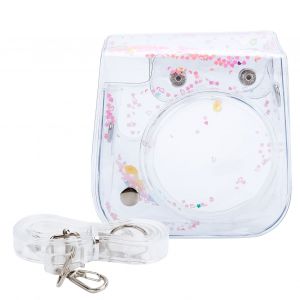 Etui transparent en PVC avec bandouliere pour appareil photo Fujifilm Instax Mini 11/9/8, rose - Neuf