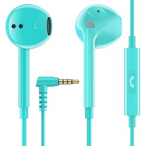 KALANKA-Zenith Écouteurs, Garantie 2 Ans, Écouteur Intra-Auriculaires Filaires, Casque avec Microphone, Compatible avec Tablettes et Ordinateurs Portables Samsung, Huawei, iPhone, Players - Turquoise - Neuf