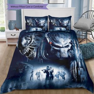 Alien Vs. Predator : Ensemble De Literie Imprime De Rencontre Pleine D'action Housse De Couette Taie D'oreiller Decoration De La Maison Decoration De Noël Chambre Housse De Couette - Neuf