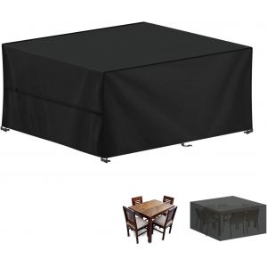 Housse Salon De Jardin 140x100x75cm Housse De Protection Pour Meubles De Jardin, 420d Oxford Tissu Housse Table De Jardin Imperm&eacute;able Bache Salon De Jardin Exterieur, Anti-Uv, Rectangulaire - Neuf