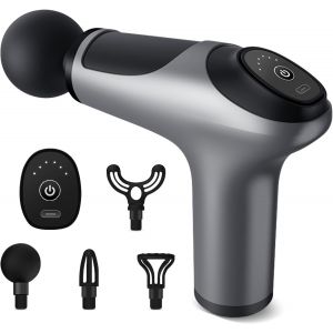 Pistolet De Massage Musculaire, Mini Massage Gun Des Tissus Profonds, Masseur De Muscle 4 T&ecirc;tes 6 Vitesses, Masseur Des Tissus Profonds Pour Soulager Douleurs Et Raideurs Musculaires - Neuf