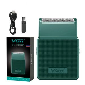 Vgr Rasoir Électrique Homme, Tondeuse Barbe Et Cheveux Pro, Rechargeable, Rasoir Réciproque, Multifonction, Idéal Voyage Et Usage Quotidien-376-Vert Avec Boîte - Neuf