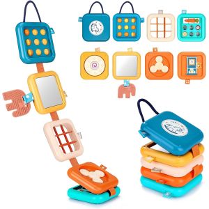 ChenQuanSarl-Busy Board Montessori 1 2 3 Ans, Sensoriels Jouets Enfant Pour Promouvoir La Motricit&eacute; Et La Cognition, Jeux Voiture Bebe, Busy Activity Cube Pour Petits - Neuf