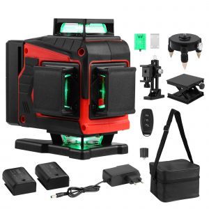 Laser Niveau 360&deg; Vert Autonivelant - 4D 16L - Rechargeable avec Tr&eacute;pied - Neuf