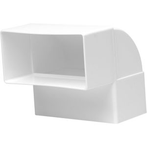 110 x 55 mm / 11 x 5,5 cm - Coude de conduit rectangulaire vertical pour raccord de tuyau - Angle : 90° - Système de ventilation, chauffage et refroidissement - Élément de ventilation pour espaces - Neuf