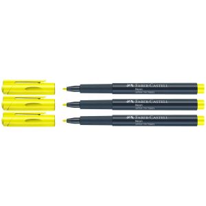Faber-Castell Lot De 3 Marqueurs Neon Fluo 1,5mm Couleur Jaune Yellow Me Happy - Neuf