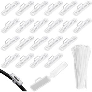 40 Pcs Organisateur de Câbles en Nylon Étanche Étiquettes de Câbles Marquage Serre Cable Attaches Isolées Ignifuges Marquage,Identification et Organisation Facile des Fils.[N35] - Neuf