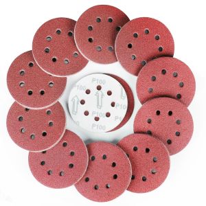 100 Pièces Rond Disques Abrasifs À Grain 100,125 Mm Disque De Ponçage À 8 Trous De Différentes Tailles Papier Poncer Pour Ponceuse Excentrique - Neuf