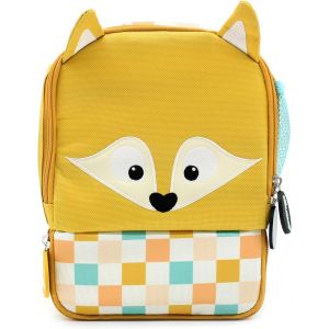 KALSC-Sac A Dos Repas Isotherme 2 Compartiments Pour Enfant-Cyranos Le Renard-Lunch Bag-Pique-Nique Et Goûter-Voyage-Isolant Peva-26Cm-Moutarde - Neuf