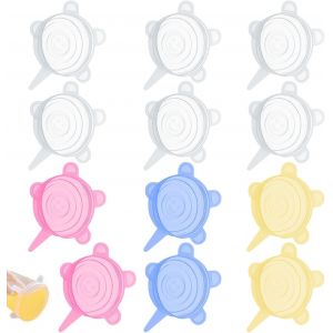 MEVRONISSHOP-Couvercle boite de conserve pot confiture yaourt la laitiere adaptables ecologiques reutilisables sans BPA Lavage au lave-vaisselle (12 Pieces) - Neuf