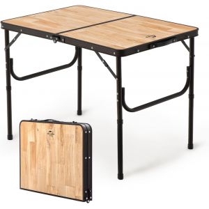 Ulteronixshop-Table De Camping Pliante - Grande Table En Mdf R&iquest;&iquest;Glable En Hauteur Avec Sac De Transport Pour Le Camping, Le Jardin, Les Voyages, 90 X 60 X 37 Cm - Grand Bois - Neuf