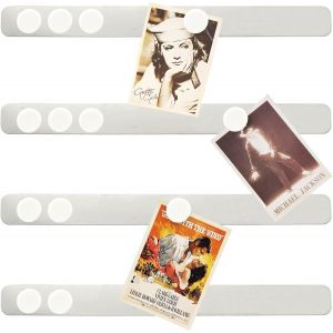 KALANKA-Tableau Magnetique Mural, Plaque Magn&eacute;tique Tableau Aimant&eacute; Mural, Plaque Aimant&eacute;e Adh&eacute;sive, Bande Magnetique Tableau Memo avec 10 Pcs Blanc Aimants, pour Photo Tableau Magnetique Frigo (4 Pc - Neuf