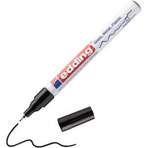Kalanka-Edding 780 Marqueur Peinture Brillante - Noir - 1 Feutre Peinture Brillante - Pointe Extra Fine,8 Mm - Pour Dessin, Coloriage, Scrapbooking - Étanche, Très Opaque - Neuf
