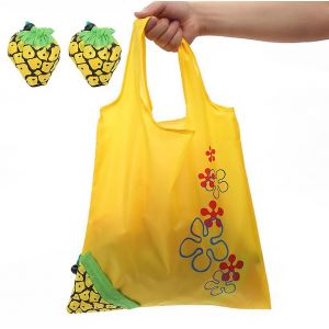 2 sacs fourre-tout pliables réutilisables pour les courses (ananas) - Neuf