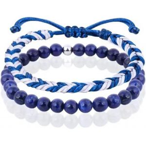 Kalanka-2 Pièces Bracelet Surfeur Set, Boho Bracelets Pour Homme, 6mm Bracelet De Naturelle, Accessoires De Plage Et De Festival, Fabriqués À La Main, Imperméable Et Ajusta - Neuf