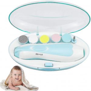 Lime À Ongles Électrique Pour Bébé Tondeuse À Ongles Pour Bébé Tampon À Ongles Pour Bébé Lumière Silencieuse 6 En 1 Coupe-Ongles Électrique Pour Bébé (Kui) - Neuf