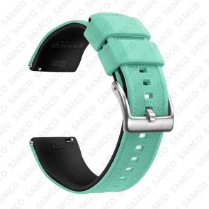 Bracelet De Montre En Silicone De Qualit&eacute; Sup&eacute;rieure,18mm 20mm 22mm,&Agrave; D&eacute;gagement Rapide,En Caoutchouc,De Remplacement.Mint Green Black 1.18mm - Neuf