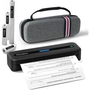 M832 Imprimante Thermique A4 sans Encre, Compatible avec Phones & Laptop, IImprimante sans Encre avec Mallette de Transport et 4 Rouleaux de Papier Thermique - Neuf