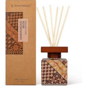 Jgd-Diffuseurs De Parfum Pour La Maison, Couvercle En Bois Diffuseur D'huile Parfum&eacute;e Avec B&acirc;tonnets, 150 Ml Id&eacute;al Pour Chambre, Salon, Studio (Sandalwood Musk) - Neuf
