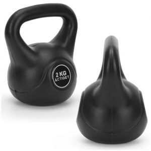 Actiget Kettlebell Poids Boule Abs 2 Kg Pour Exercices De Force, Halt&egrave;re D'entra&icirc;nement, Boule Noire - Neuf