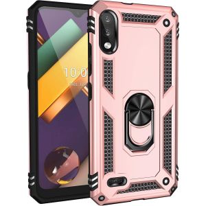 Kal-Coque Pour Lg K22/Lg K32/Lg K22 Plus + Protecteur D'écran, Etui Antichoc Militaire Tough Armor Heavy Duty Shock Proof Protective Housse Avec Anneau Support,Roseor - Neuf