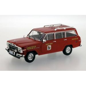 Jeep Wagoneer Lakes fire rouge - Boite cass&eacute;e mod&egrave;le intact 1989 1/43 IXO Premium-X - Neuf