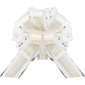 Kal-12pcs Noeuds &Agrave; Tirer En Ruban Argentato No&euml;l Ruban De Cadeau Noeuds &Agrave; Tirer Grands Noeuds Rubans Pour Cadeaux De No&euml;l,No&euml;l Mariage F&ecirc;te D&eacute;coration De Voiture - Neuf