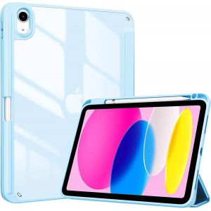 Coque Pour Ipad Air 11 Pouces 2024/2025,Ipad Air 5e/4e Génération 2022/2020 Avec Porte-Crayons,Couverture Intelligente Mince Avec Dos Transparent.¿¿¿.Ipad (A16) 11 - Neuf