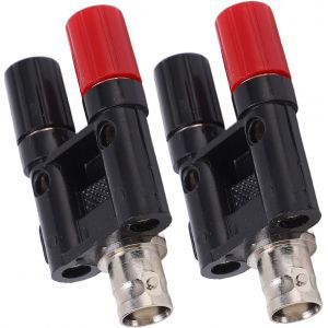 LETNERNY-Adaptateur Banane Bnc 2 Pièces Bnc Femelle À 4Mm Double Pr Banane Liaison Poste Rf Séparateur Coaxial Adaptateur Connecteur - Neuf