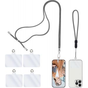 Cordon Universel Pour T&eacute;l&eacute;phone Portable, 2 Cha&icirc;nes De T&eacute;l&eacute;phone Avec 4 Sangles De Rechange Transparentes Pour T&eacute;l&eacute;phone Portable, Tour De Cou R&eacute;glable En Nylon, Pour Tous Les Smartphones, - Neuf