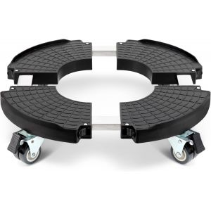 NouvelHorizonstore-Porte Plante a roulettes R&eacute;glable &Oslash; 40-54cm, Plateau Roulant Capacit&eacute; De 200 KG, Support de Pot de Fleur pour Int&eacute;rieur &agrave; Ext&eacute;rieur, Plante, Pied de Parasol, Poubelle, Noir - Neuf