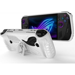 Eryi-Coque Compatible Avec Asus Rog Ally X 2024 - Avec Support - Couverture Pc Transparente & Pare-Chocs Tpu Souple - White - Neuf