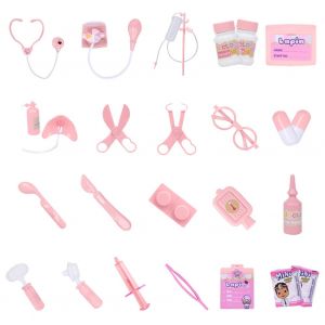 Jouet educatif pour enfants, simulation de stethoscope medical et injections (rose) - Neuf