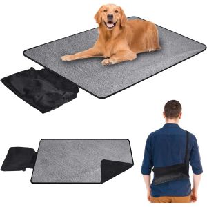 95 X 65 Cm Tapis D'extérieur Pliant Pour Chien,Tapis Chien Imperméable Pour Un Nettoyage Facile,Convient Pour Une Utilisation En Intérieur Et En Voyage - Neuf