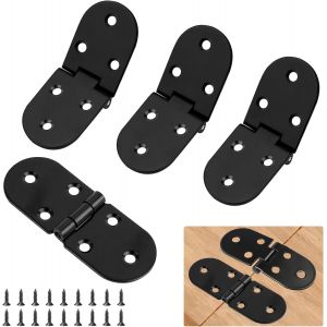 Lot de 8 petites charni&egrave;res pliantes pour table pliante &agrave; 180 &deg; - Petites charni&egrave;res pour tables, portes, machines &agrave; coudre (mini charni&egrave;res noires) - Neuf
