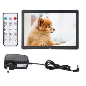 Cadre photo numerique multifonction HD 15,4 pouces avec detection de mouvement et telecommande (noir) - Neuf