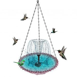 Vogelbad Avec Fontaine A Eau Solaire Springbrunnen, Decoration De Jardin De Nichoir Suspendu - Neuf