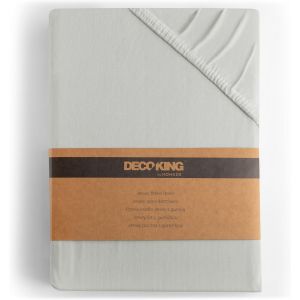Drap-Housse 120x200-140x200 Cm 100% Coton Peign&eacute; Jersey Doux Drap Housse 120x200cm - 140x200cm Argent Amber - Neuf