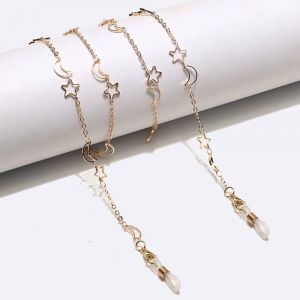 Cha&icirc;ne De Lunettes En M&eacute;tal Coeur De P&ecirc;che, Cha&icirc;ne Suspendue Pour Masque, Cha&icirc;ne De Lunettes En M&eacute;tal Pour Femmes, Lani&egrave;re Pour Lunettes--01 Gold Color - Neuf