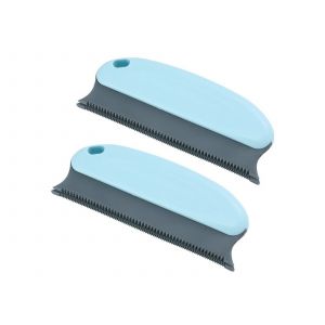 Brosse anti-poils d'animaux pour canap&eacute; et tapis - Bleu clair, lot de 2 - Neuf
