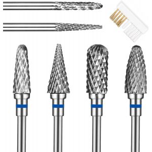Lot De 6 Forets &Agrave; Ongles En Acier Tungst&egrave;ne De 4,5 Cm Pour Manucure, P&eacute;dicure, Salon &Agrave; Domicile, Bricolage - Neuf